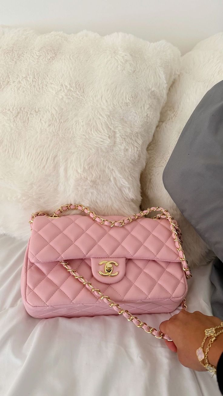 Channel Soft Pink Quilted Bag