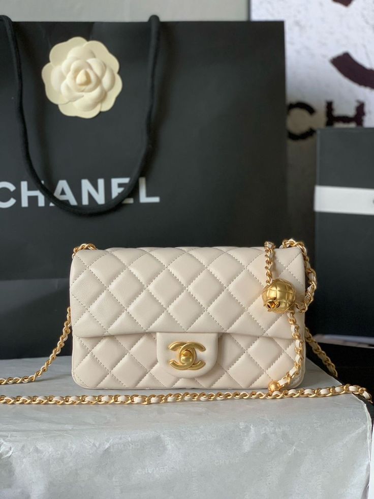 Channel Soft White Quilted Bag