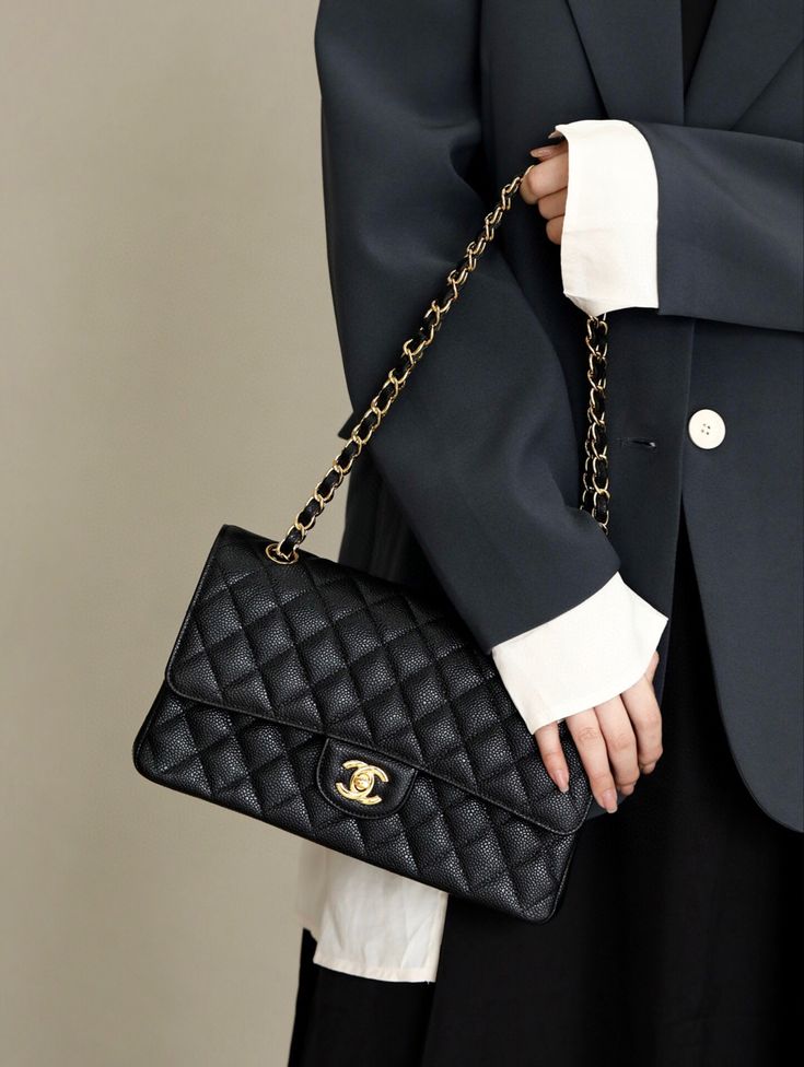 Channel Soft Black Quilted Bag