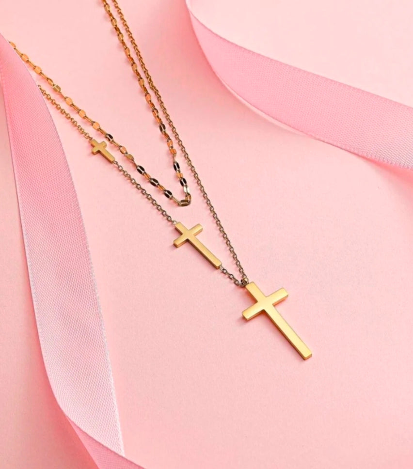 Layered Cross Necklace