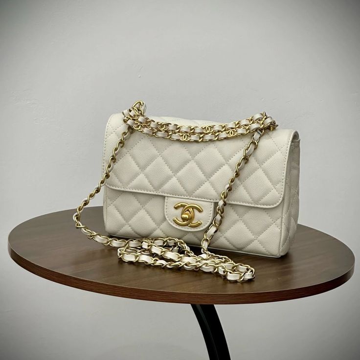 Channel Soft White Quilted Bag