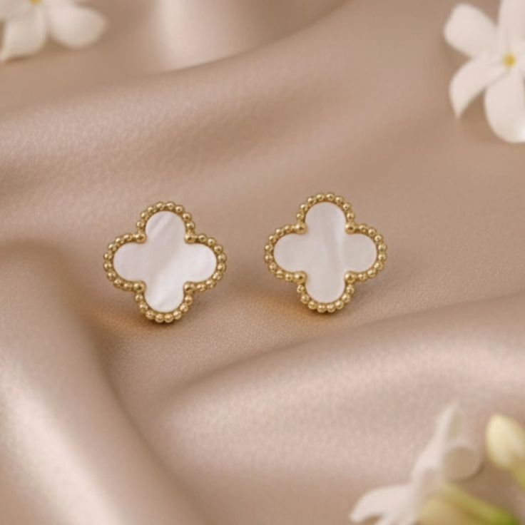 White Clover Earrings