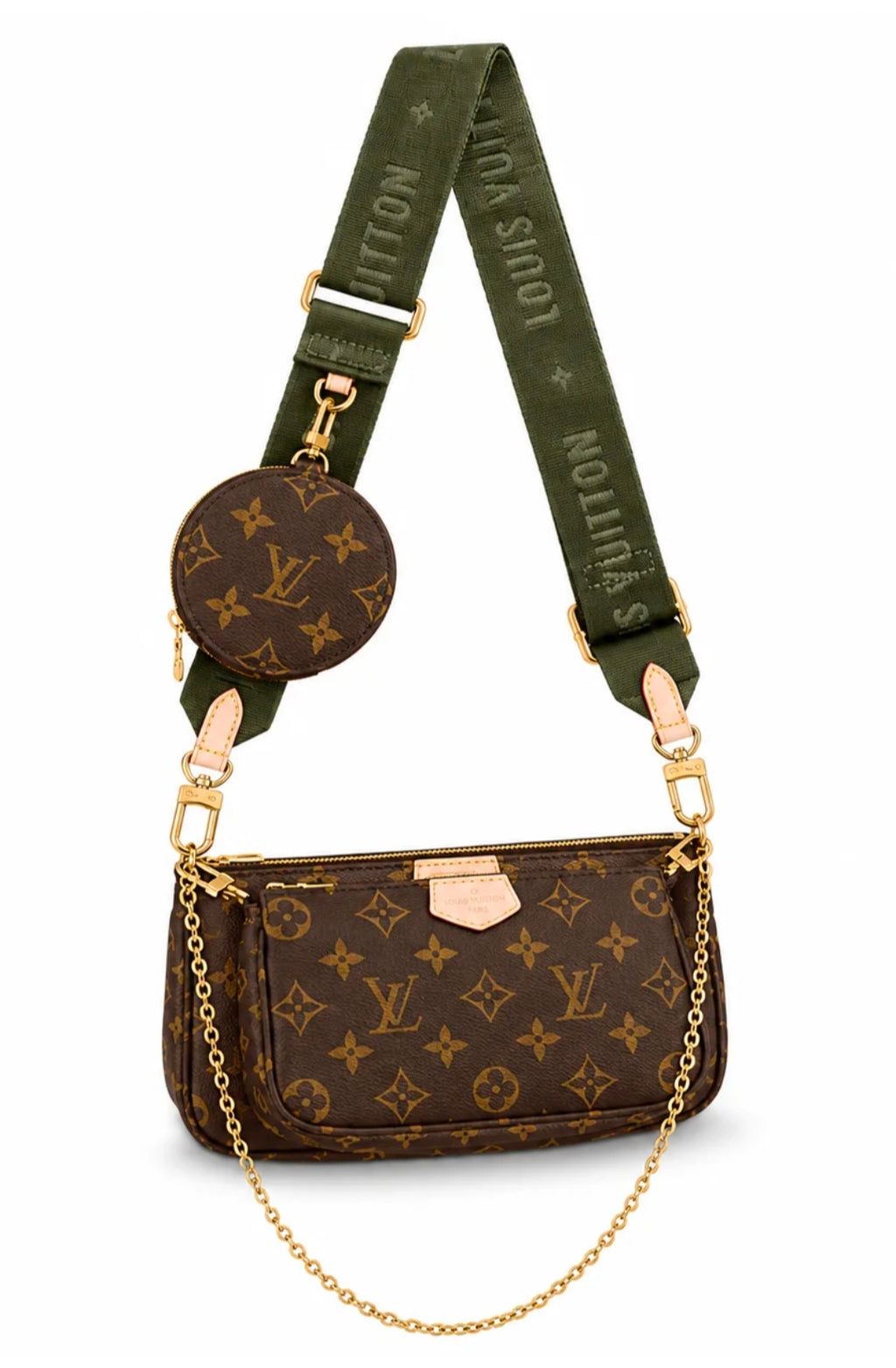 Army Green Multi-Pouch Crossbody Bag