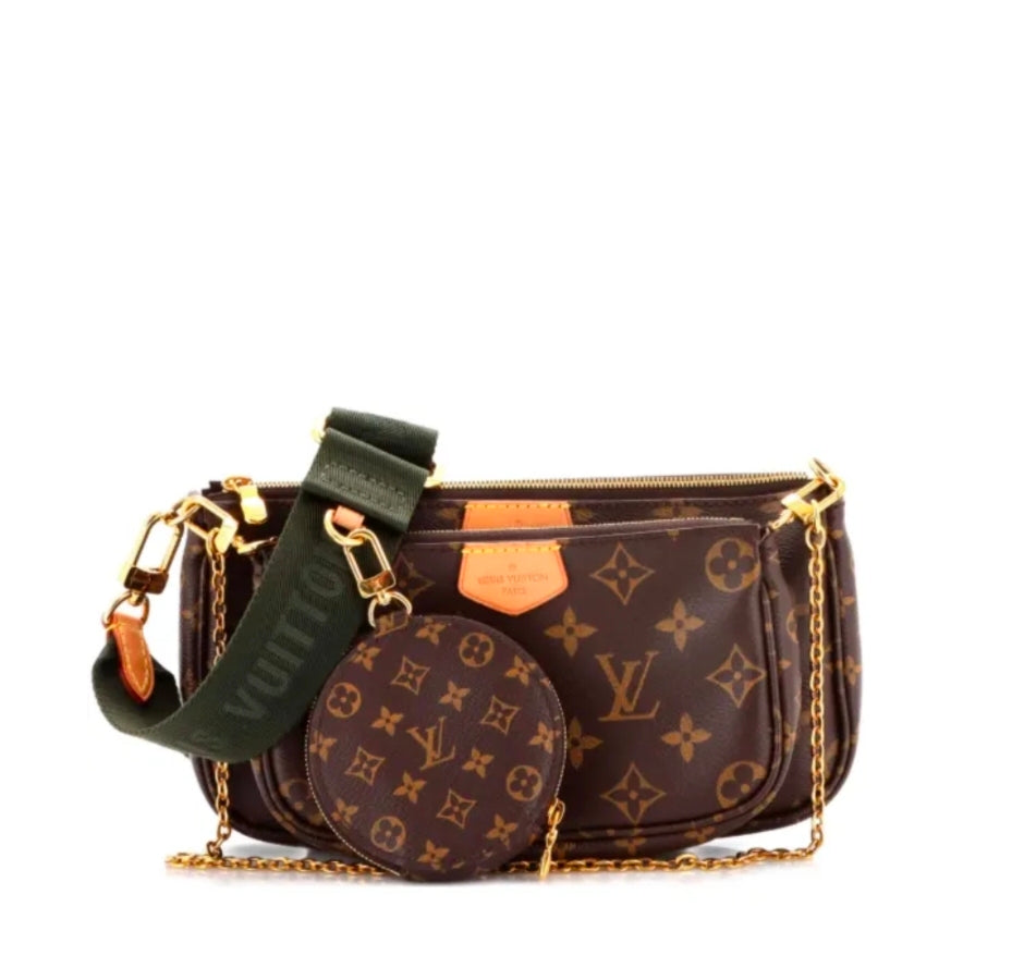 Army Green Multi-Pouch Crossbody Bag