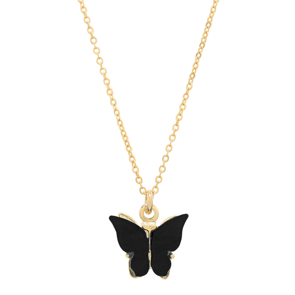 Black Butterfly Pendant Necklace