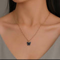 Black Butterfly Pendant Necklace