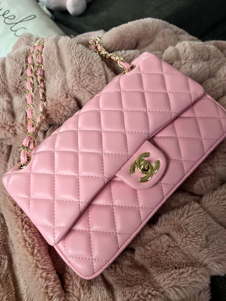 Channel Soft Pink Quilted Bag