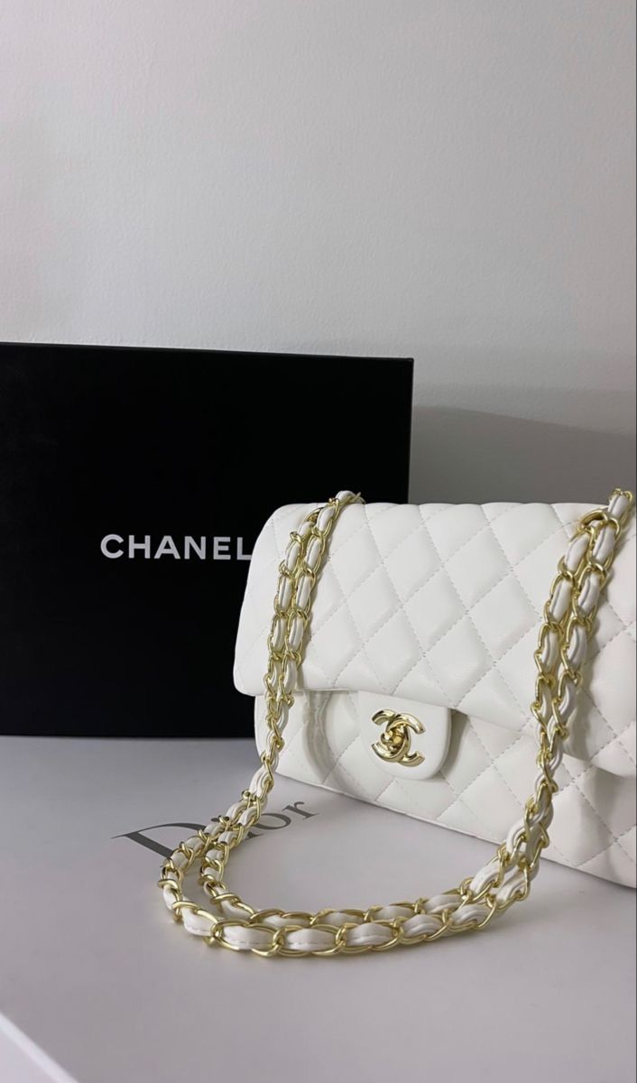 Channel Soft White Quilted Bag