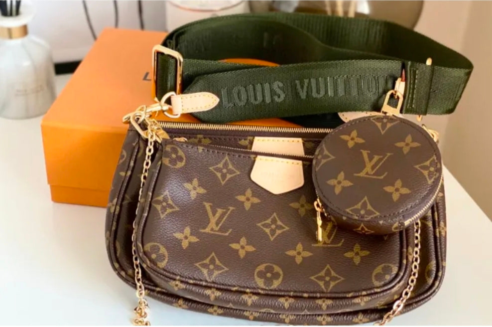 Army Green Multi-Pouch Crossbody Bag