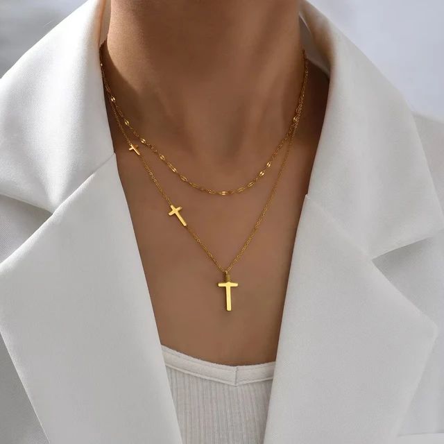 Layered Cross Necklace